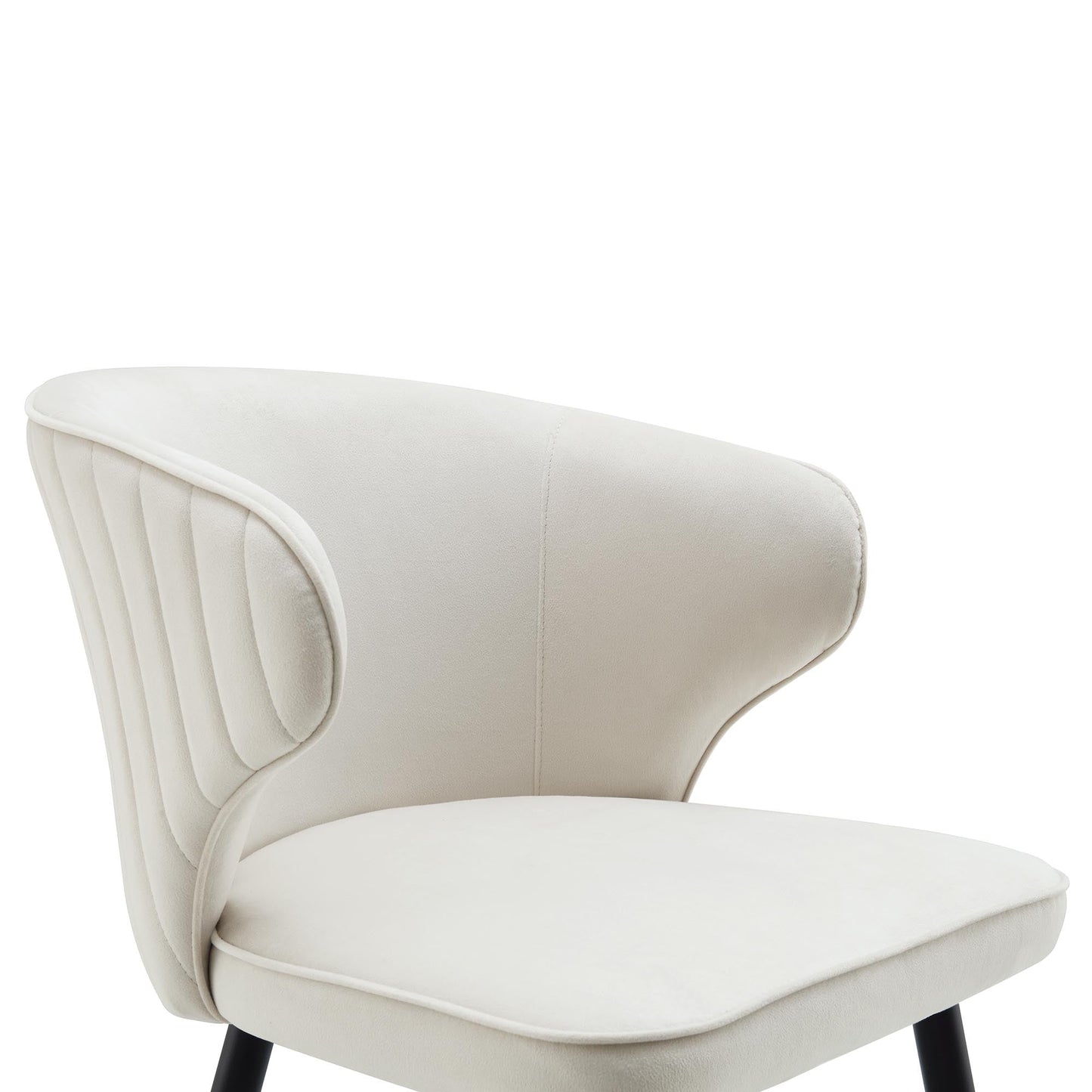 Ensemble de 2 chaises de salle à manger Carver rembourrées en velours champagne Langham