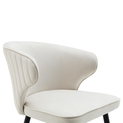 Ensemble de 2 chaises de salle à manger Carver rembourrées en velours champagne Langham