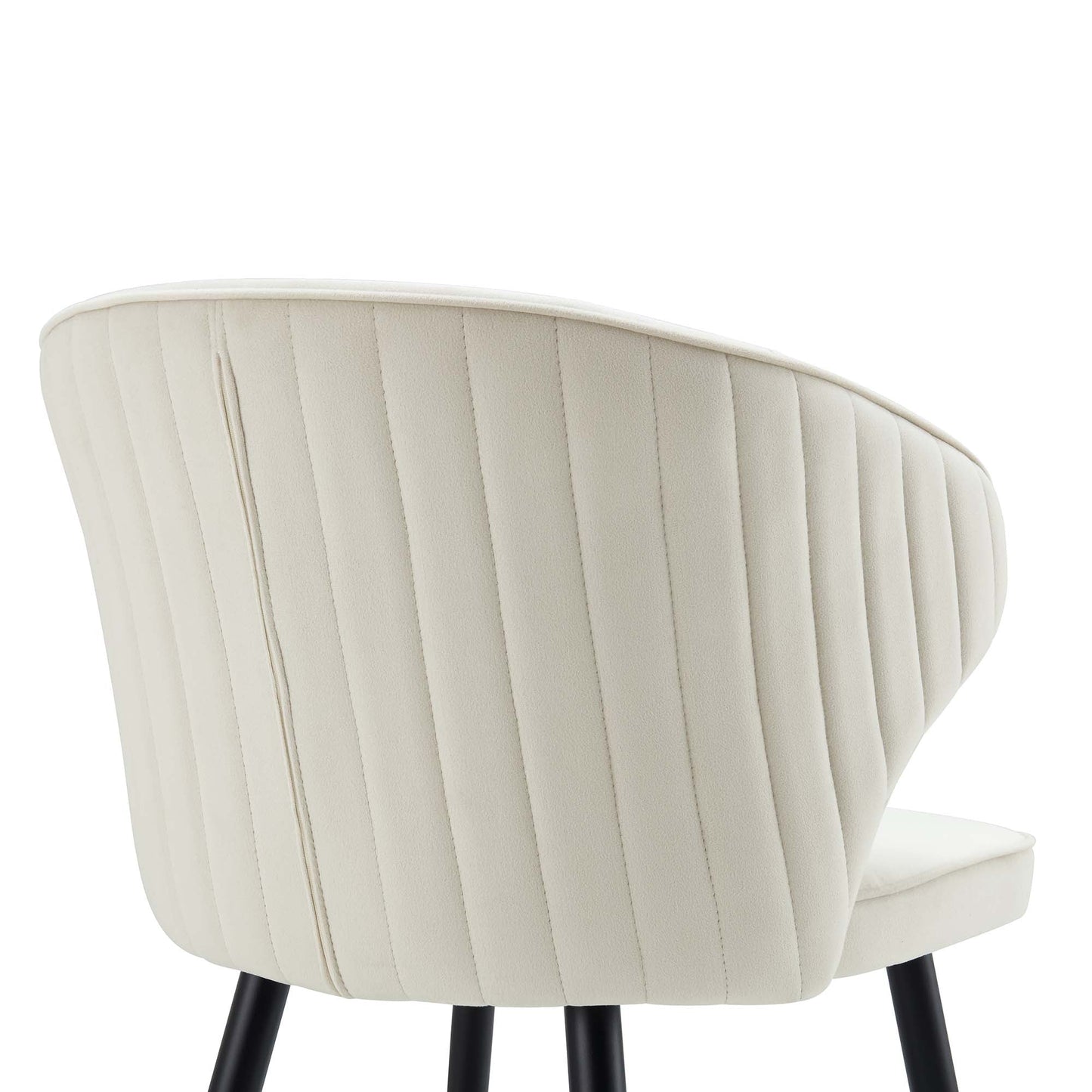 Ensemble de 2 chaises de salle à manger Carver rembourrées en velours champagne Langham