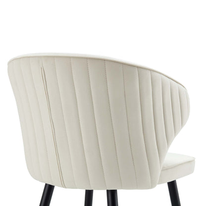 Ensemble de 2 chaises de salle à manger Carver rembourrées en velours champagne Langham