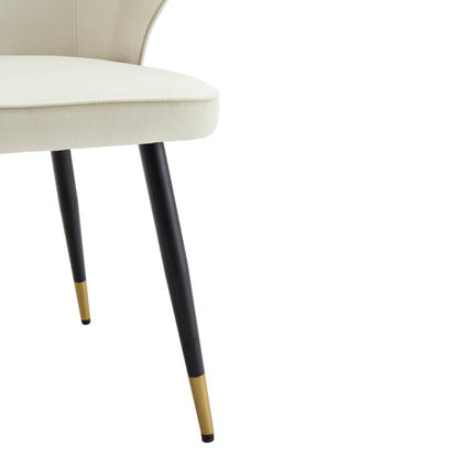 Ensemble de 2 chaises de salle à manger Carver rembourrées en velours champagne Langham