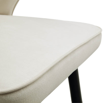 Ensemble de 2 chaises de salle à manger Carver rembourrées en velours champagne Langham