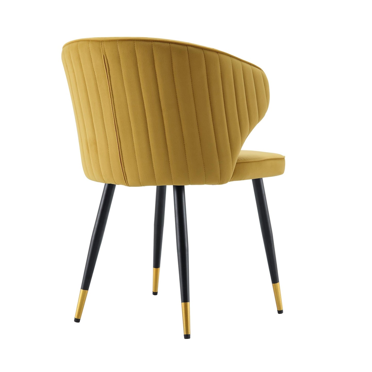 Ensemble de 2 chaises de salle à manger Carver rembourrées en velours moutarde Langham