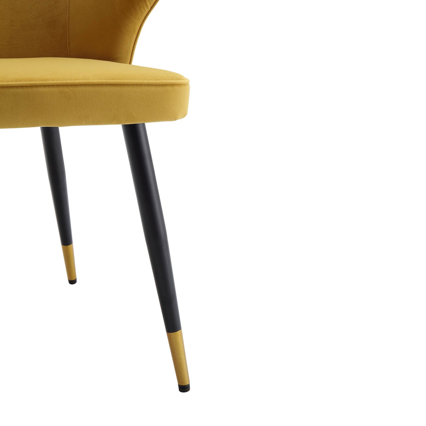 Ensemble de 2 chaises de salle à manger Carver rembourrées en velours moutarde Langham