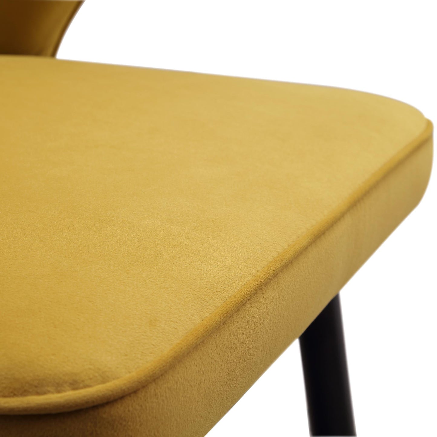 Ensemble de 2 chaises de salle à manger Carver rembourrées en velours moutarde Langham