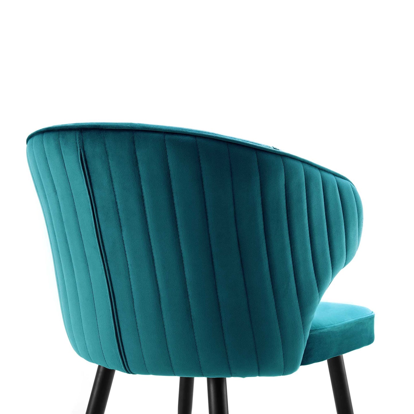 Ensemble de 2 chaises de salle à manger Carver rembourrées en velours bleu sarcelle Langham