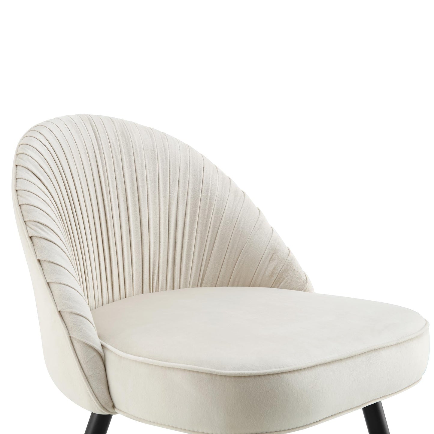 Lot de 2 chaises de salle à manger rembourrées en velours plissé champagne Miyae