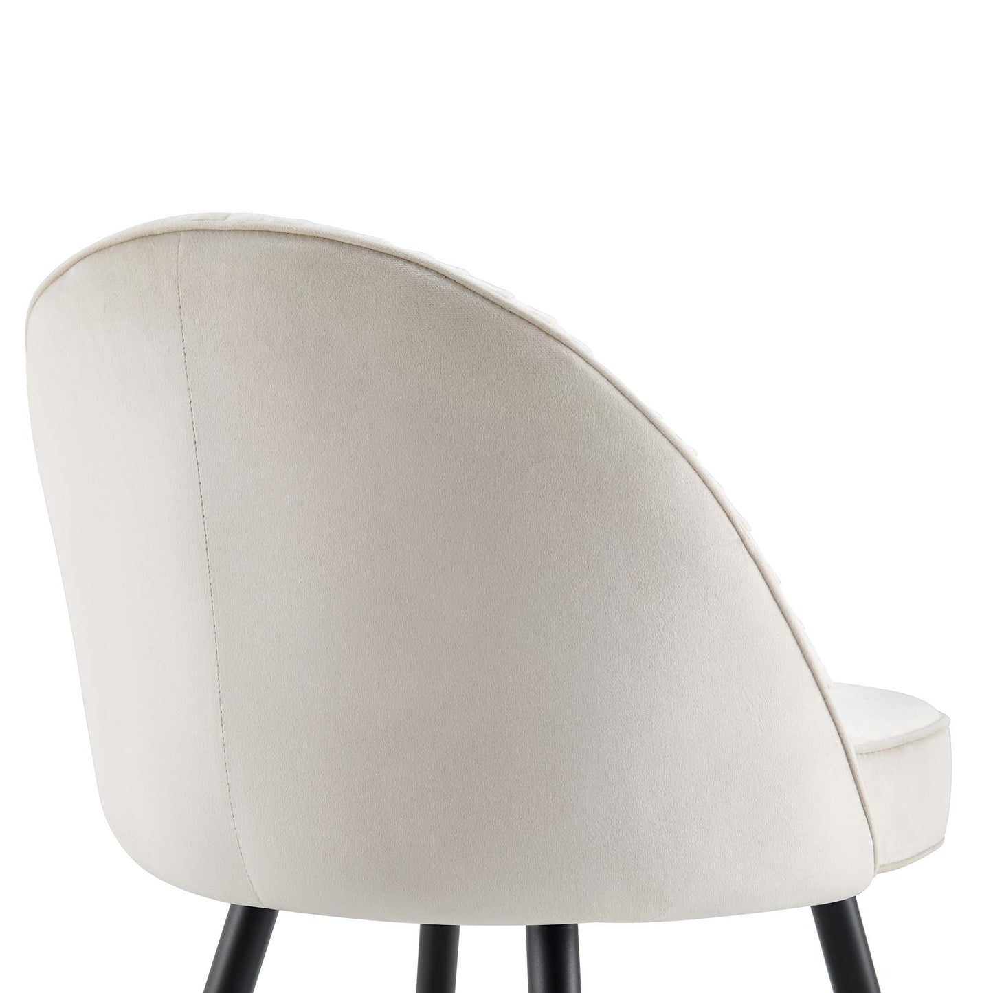 Lot de 2 chaises de salle à manger rembourrées en velours plissé champagne Miyae