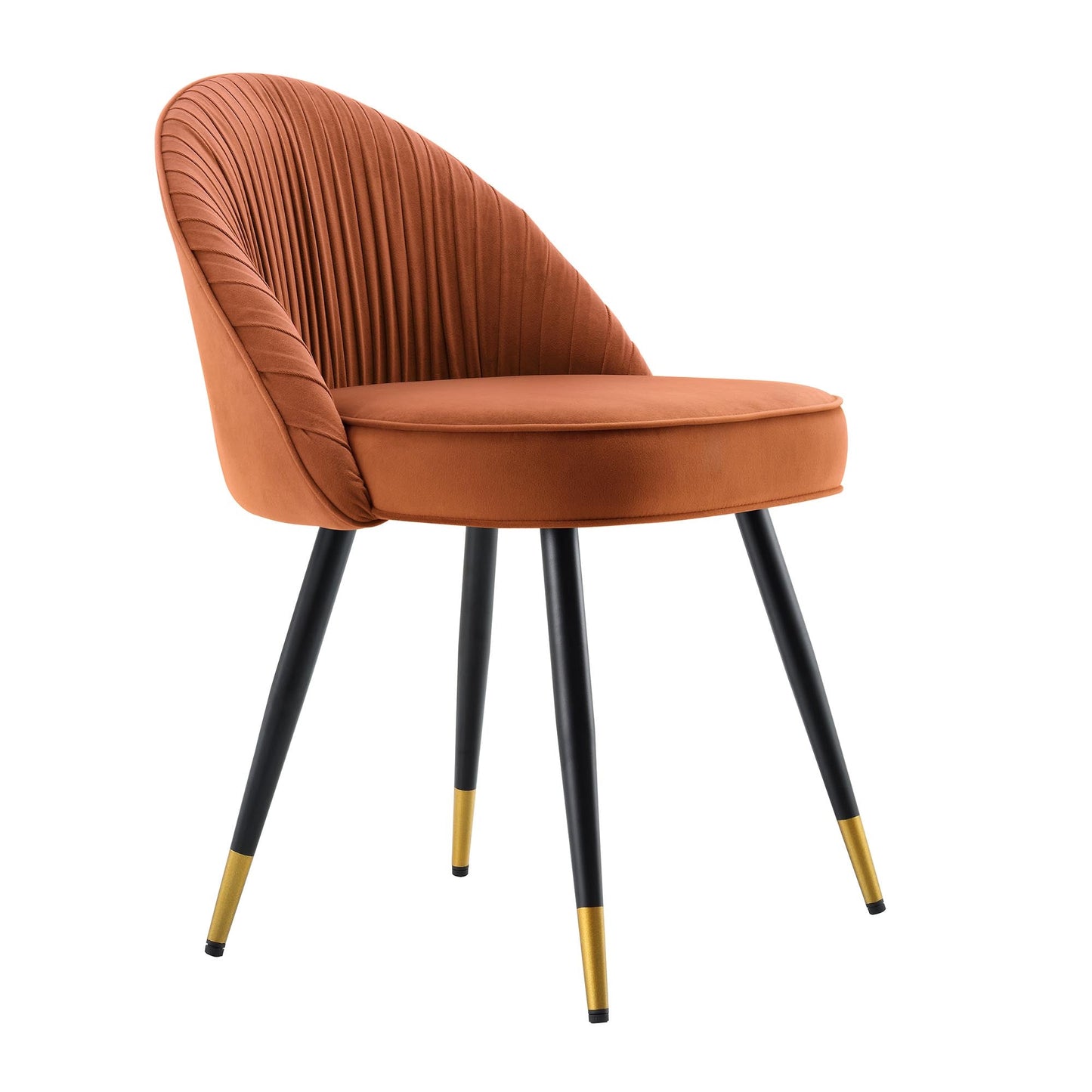 Lot de 2 chaises de salle à manger rembourrées en velours plissé orange brûlé Miyae