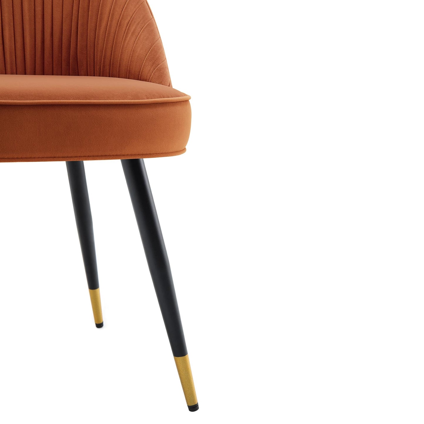 Lot de 2 chaises de salle à manger rembourrées en velours plissé orange brûlé Miyae