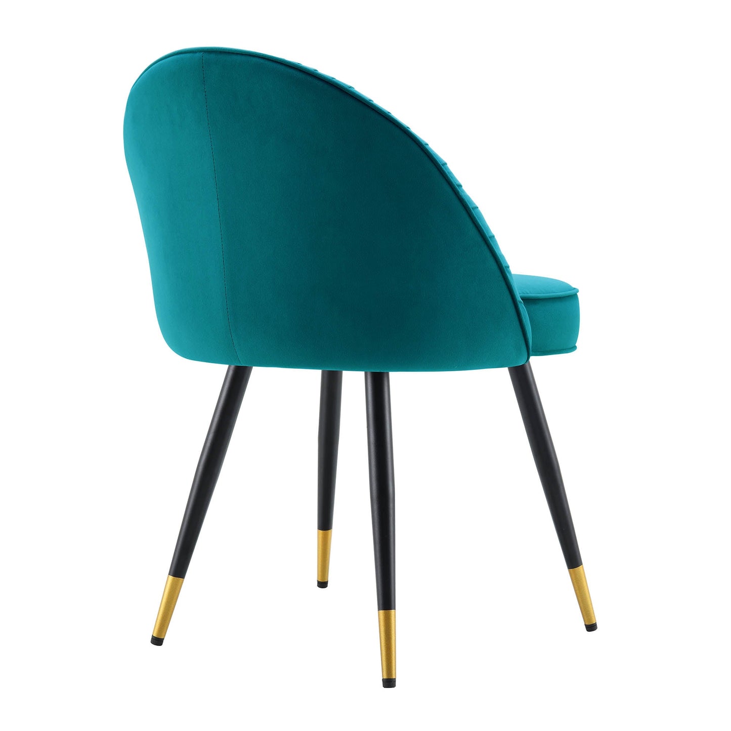 Lot de 2 chaises de salle à manger rembourrées en velours bleu sarcelle plissé Miyae