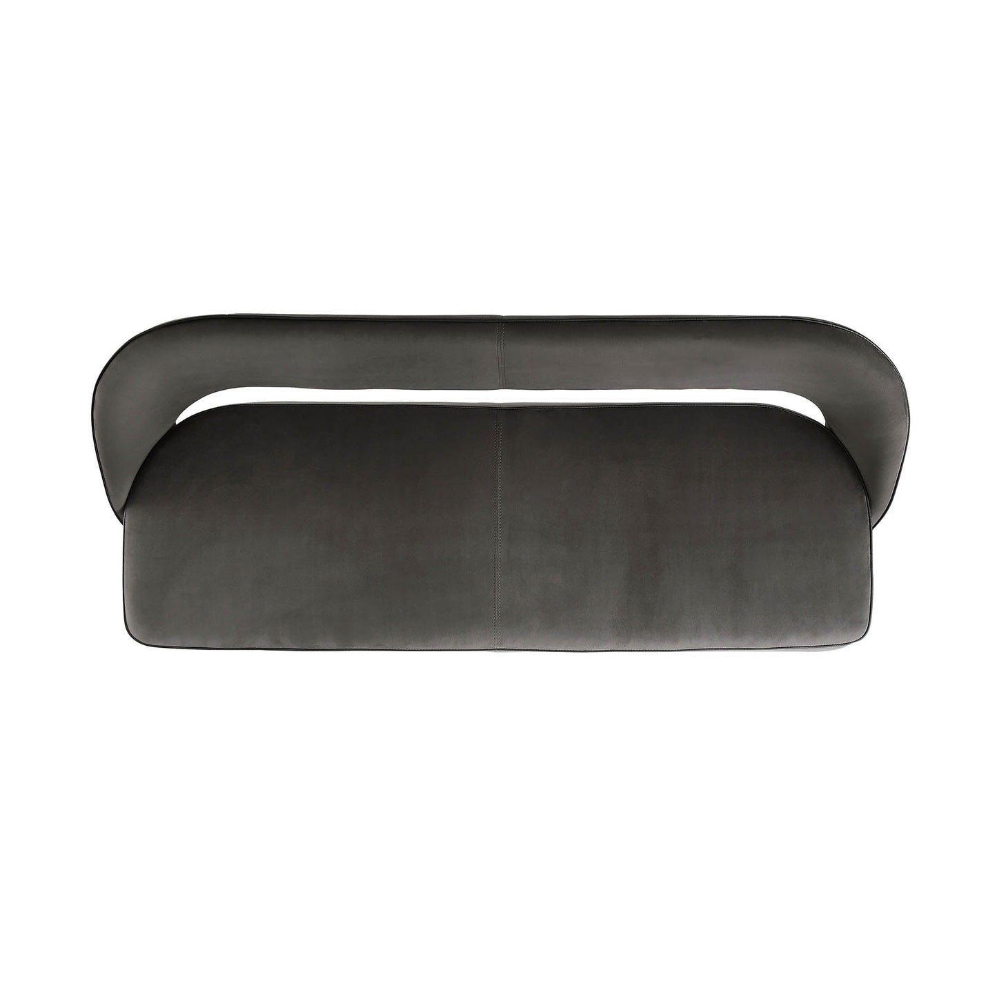Banc de salle à manger 3 places Oakley en velours gris foncé avec passepoil contrasté