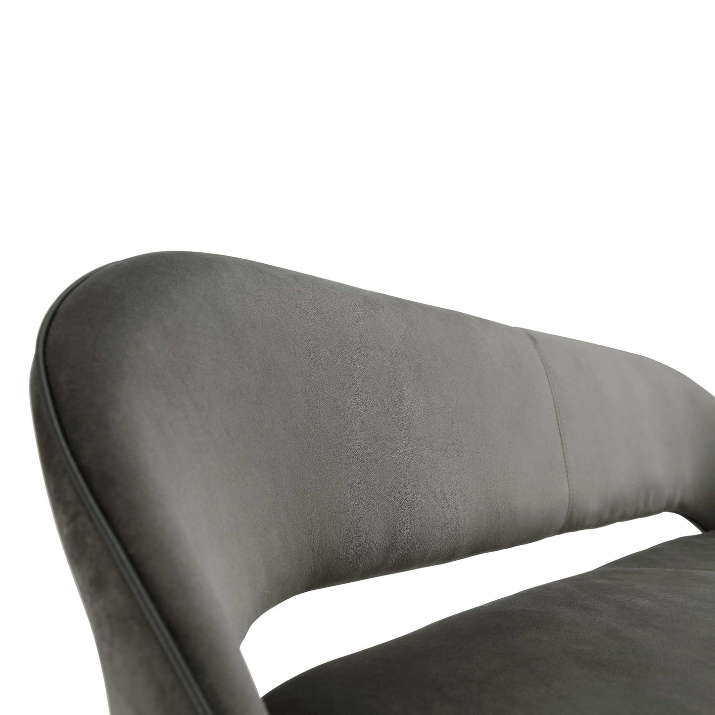 Banc de salle à manger 3 places Oakley en velours gris foncé avec passepoil contrasté