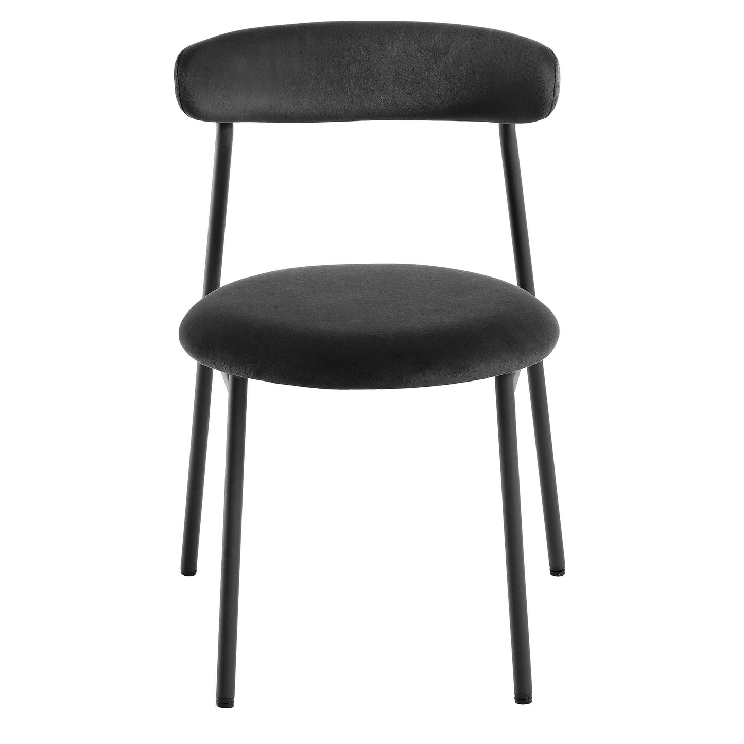 Ensemble de 2 chaises de salle à manger en velours anthracite Donna