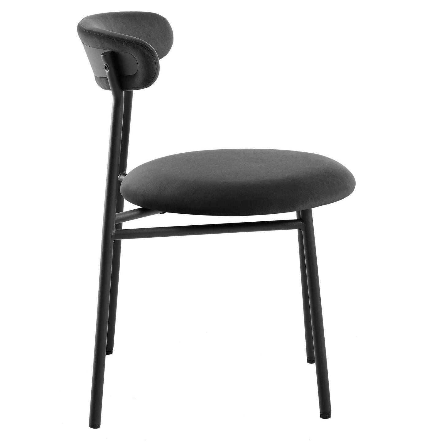 Ensemble de 2 chaises de salle à manger en velours anthracite Donna