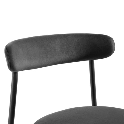 Ensemble de 2 chaises de salle à manger en velours anthracite Donna