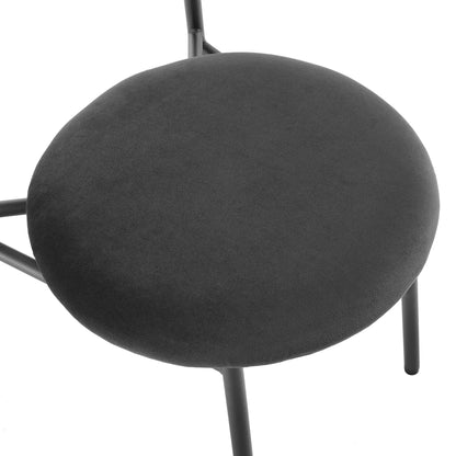 Ensemble de 2 chaises de salle à manger en velours anthracite Donna