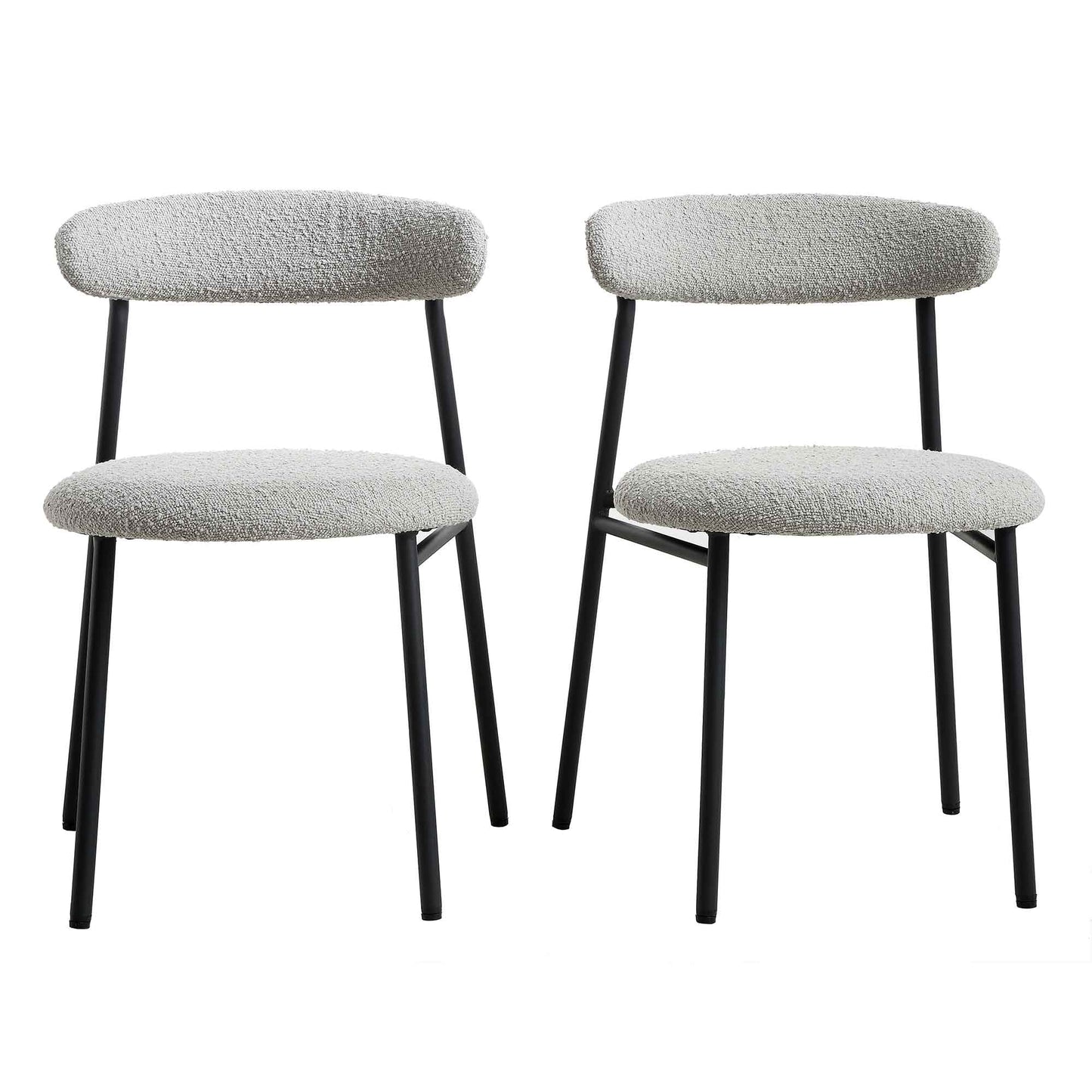 Ensemble de 2 chaises de salle à manger en boucle gris clair Donna