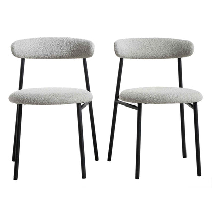 Ensemble de 2 chaises de salle à manger en boucle gris clair Donna