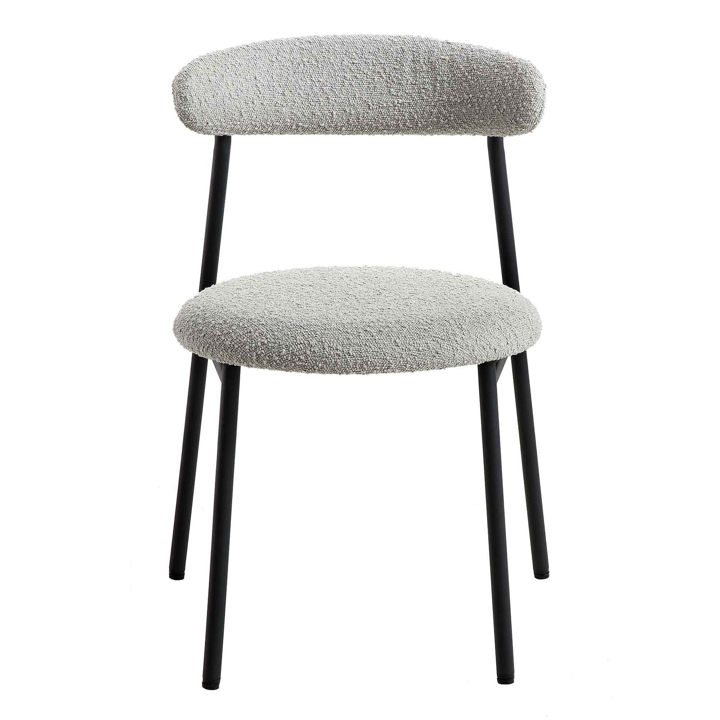 Ensemble de 2 chaises de salle à manger en boucle gris clair Donna