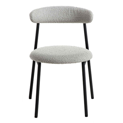 Ensemble de 2 chaises de salle à manger en boucle gris clair Donna