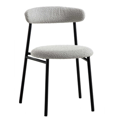 Ensemble de 2 chaises de salle à manger en boucle gris clair Donna