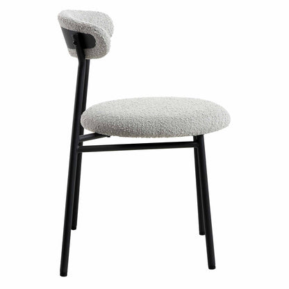 Ensemble de 2 chaises de salle à manger en boucle gris clair Donna