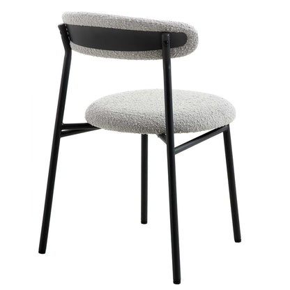 Ensemble de 2 chaises de salle à manger en boucle gris clair Donna