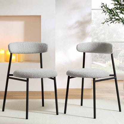 Ensemble de 2 chaises de salle à manger en boucle gris clair Donna