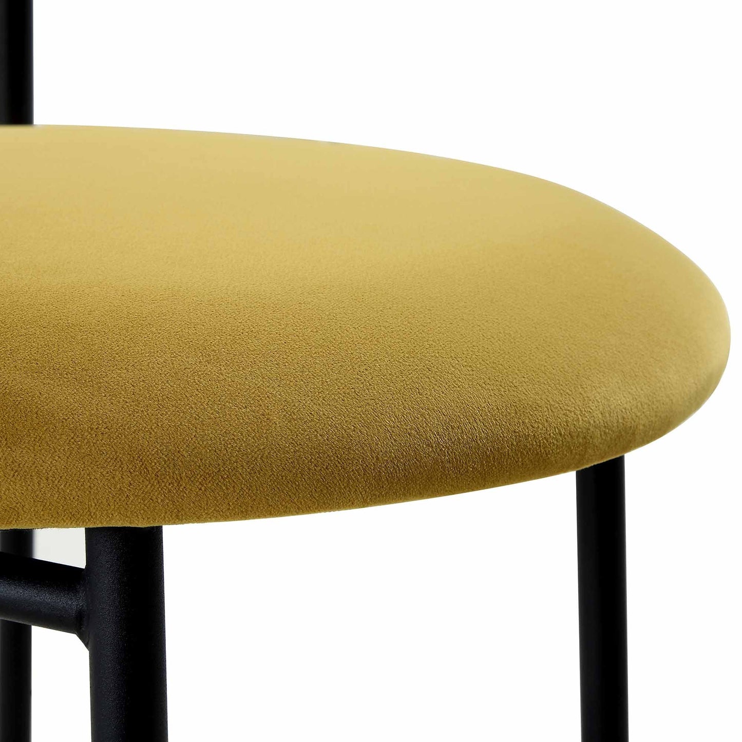 Ensemble de 2 chaises de salle à manger en velours jaune moutarde Donna