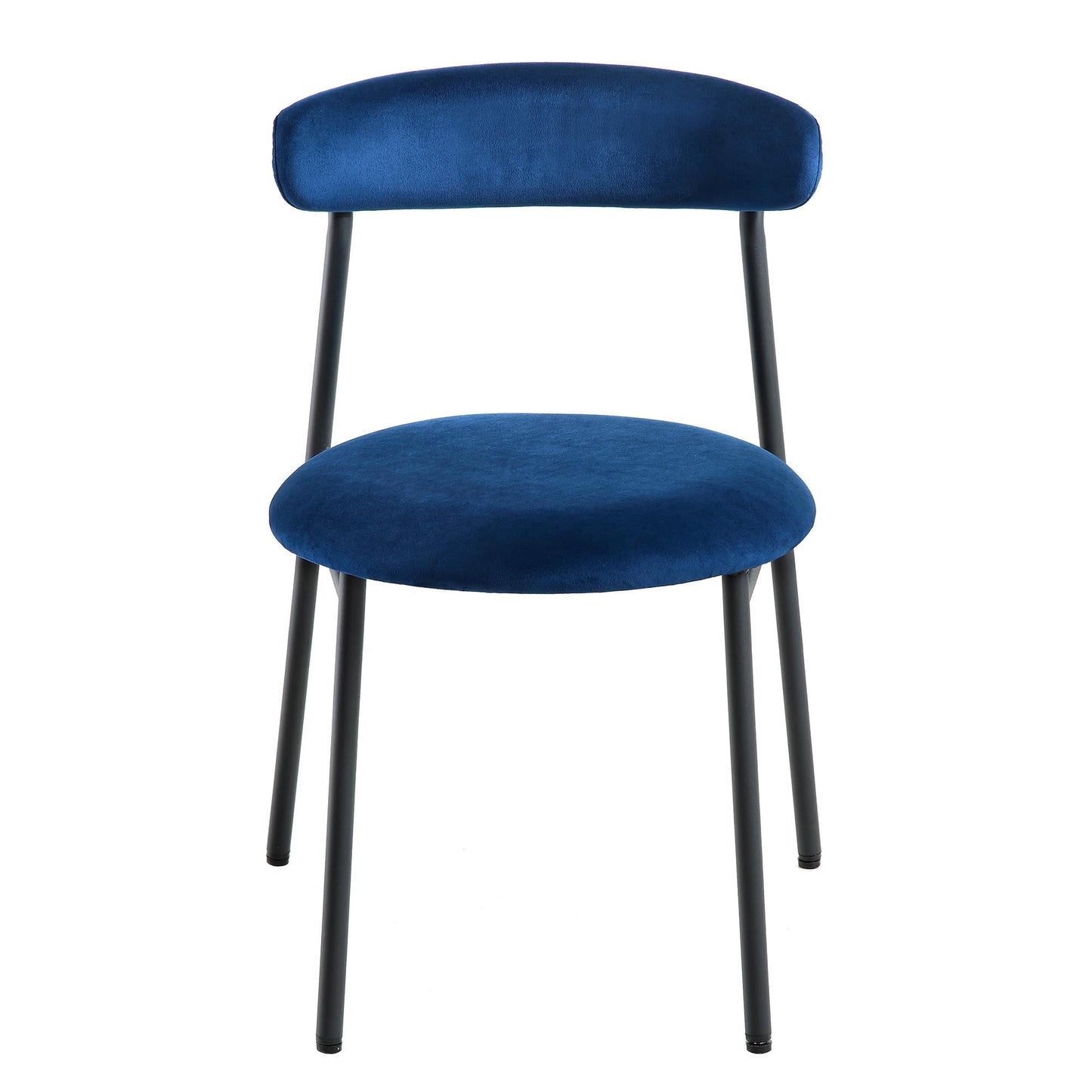 Ensemble de 2 chaises de salle à manger en velours bleu marine Donna