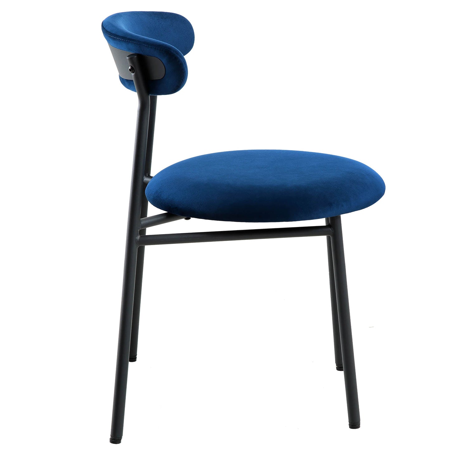 Ensemble de 2 chaises de salle à manger en velours bleu marine Donna