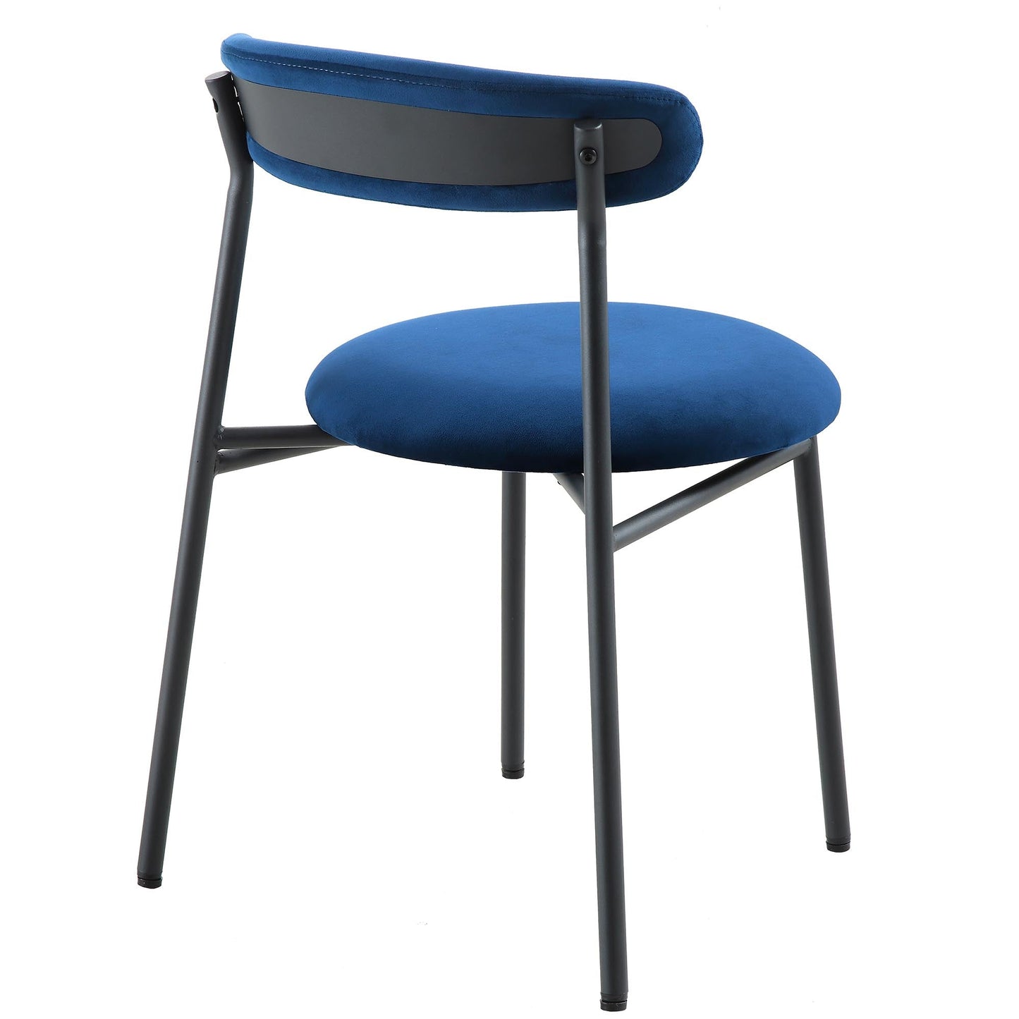 Ensemble de 2 chaises de salle à manger en velours bleu marine Donna