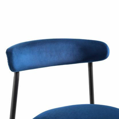 Ensemble de 2 chaises de salle à manger en velours bleu marine Donna