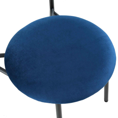 Ensemble de 2 chaises de salle à manger en velours bleu marine Donna