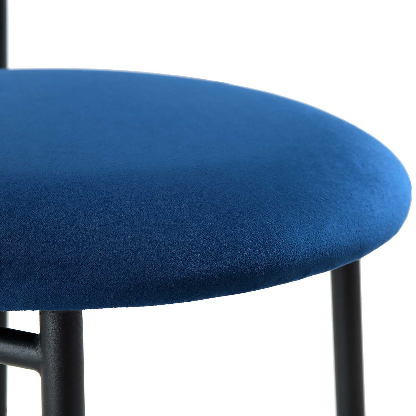 Ensemble de 2 chaises de salle à manger en velours bleu marine Donna