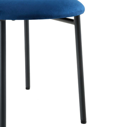 Ensemble de 2 chaises de salle à manger en velours bleu marine Donna