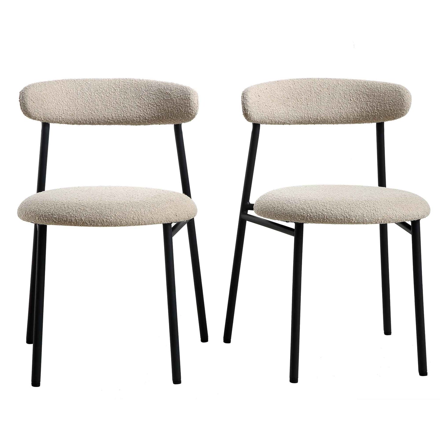 Ensemble de 2 chaises de salle à manger Donna Taupe Boucle