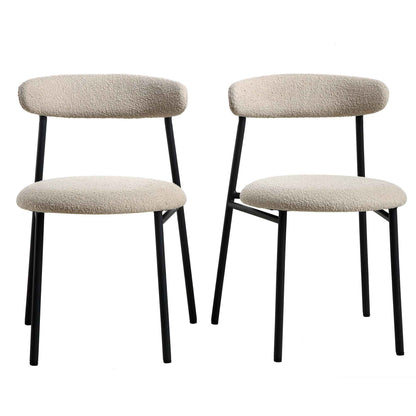 Ensemble de 2 chaises de salle à manger Donna Taupe Boucle