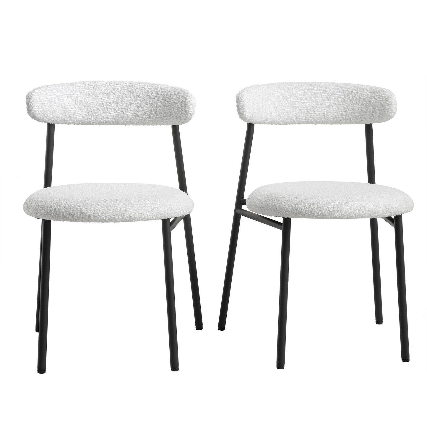 Ensemble de 2 chaises de salle à manger blanches en boucle Donna