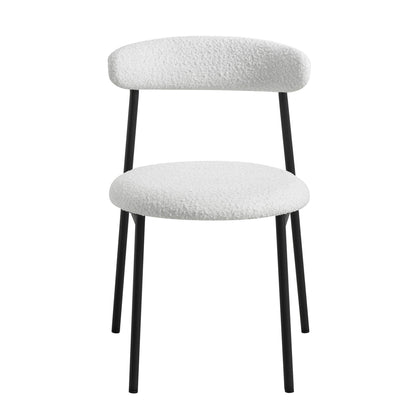 Ensemble de 2 chaises de salle à manger blanches en boucle Donna
