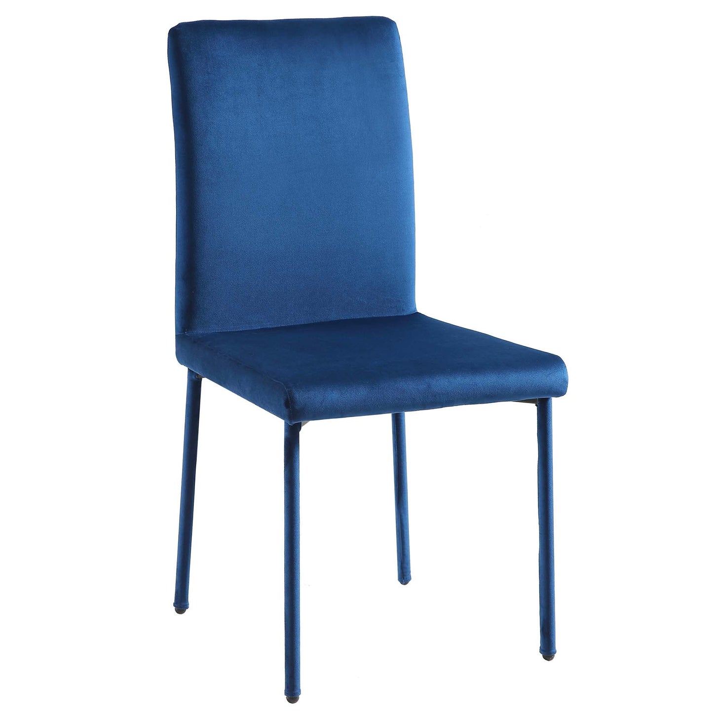 Ensemble de 2 chaises de salle à manger Fernie en velours bleu marine avec pieds rembourrés