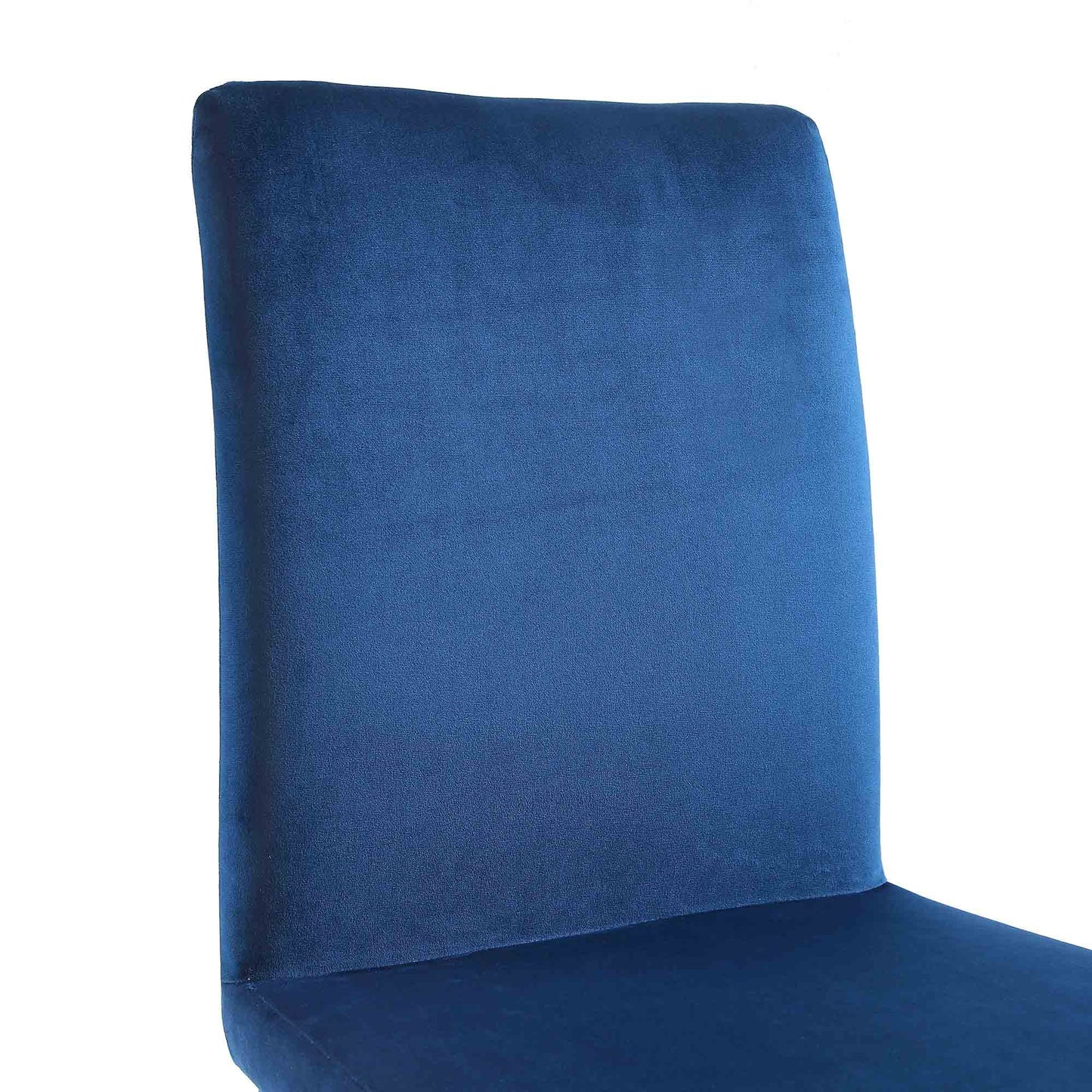 Ensemble de 2 chaises de salle à manger Fernie en velours bleu marine avec pieds rembourrés
