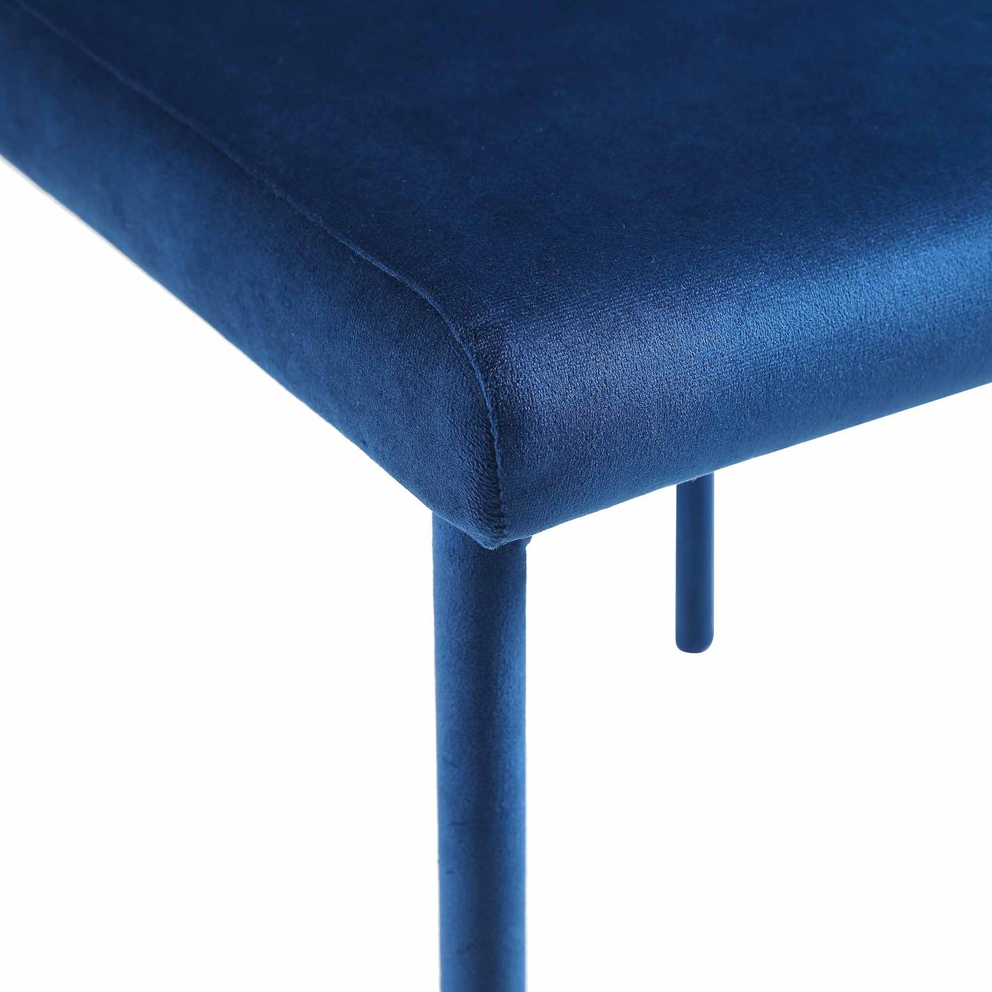 Ensemble de 2 chaises de salle à manger Fernie en velours bleu marine avec pieds rembourrés