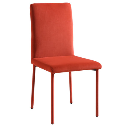 Ensemble de 2 chaises de salle à manger Fernie en velours ocre orange brûlé avec pieds rembourrés