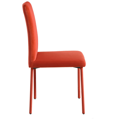 Ensemble de 2 chaises de salle à manger Fernie en velours ocre orange brûlé avec pieds rembourrés