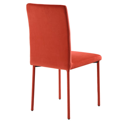Ensemble de 2 chaises de salle à manger Fernie en velours ocre orange brûlé avec pieds rembourrés