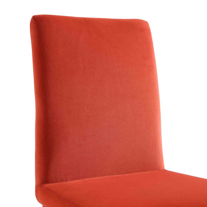 Ensemble de 2 chaises de salle à manger Fernie en velours ocre orange brûlé avec pieds rembourrés