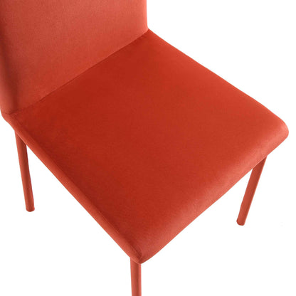 Ensemble de 2 chaises de salle à manger Fernie en velours ocre orange brûlé avec pieds rembourrés