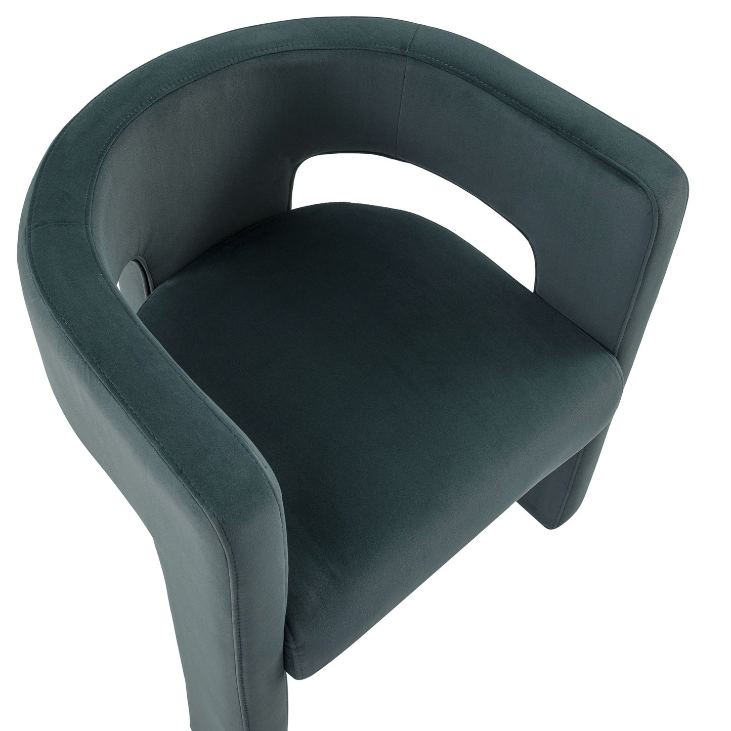 Chaise de salle à manger en velours bleu égéen Greenwich